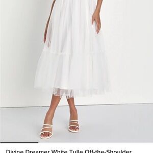 Lulu's White Maxi Tulle Dress
